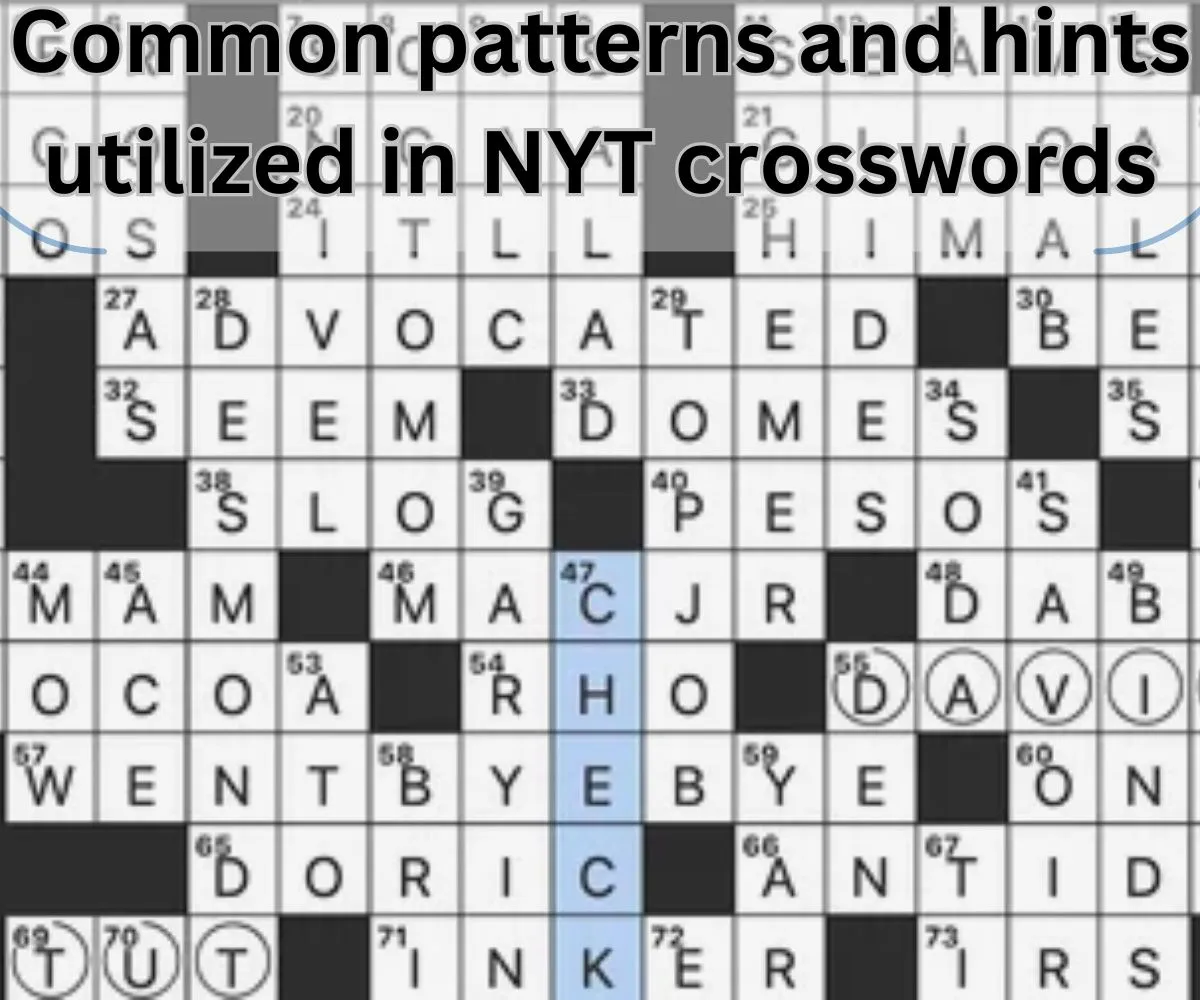 Common patterns and hints utilized in NYT crosswords