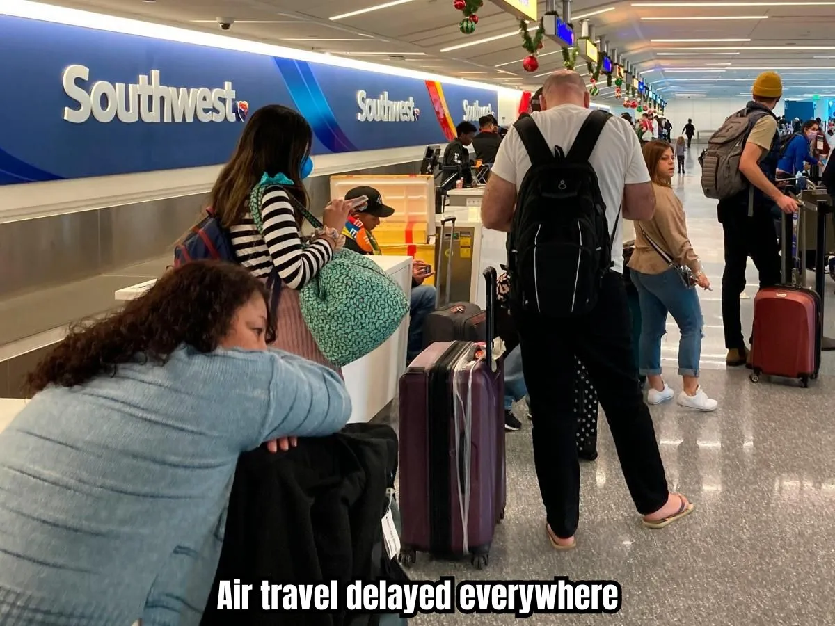 Air travel delayed everywhere